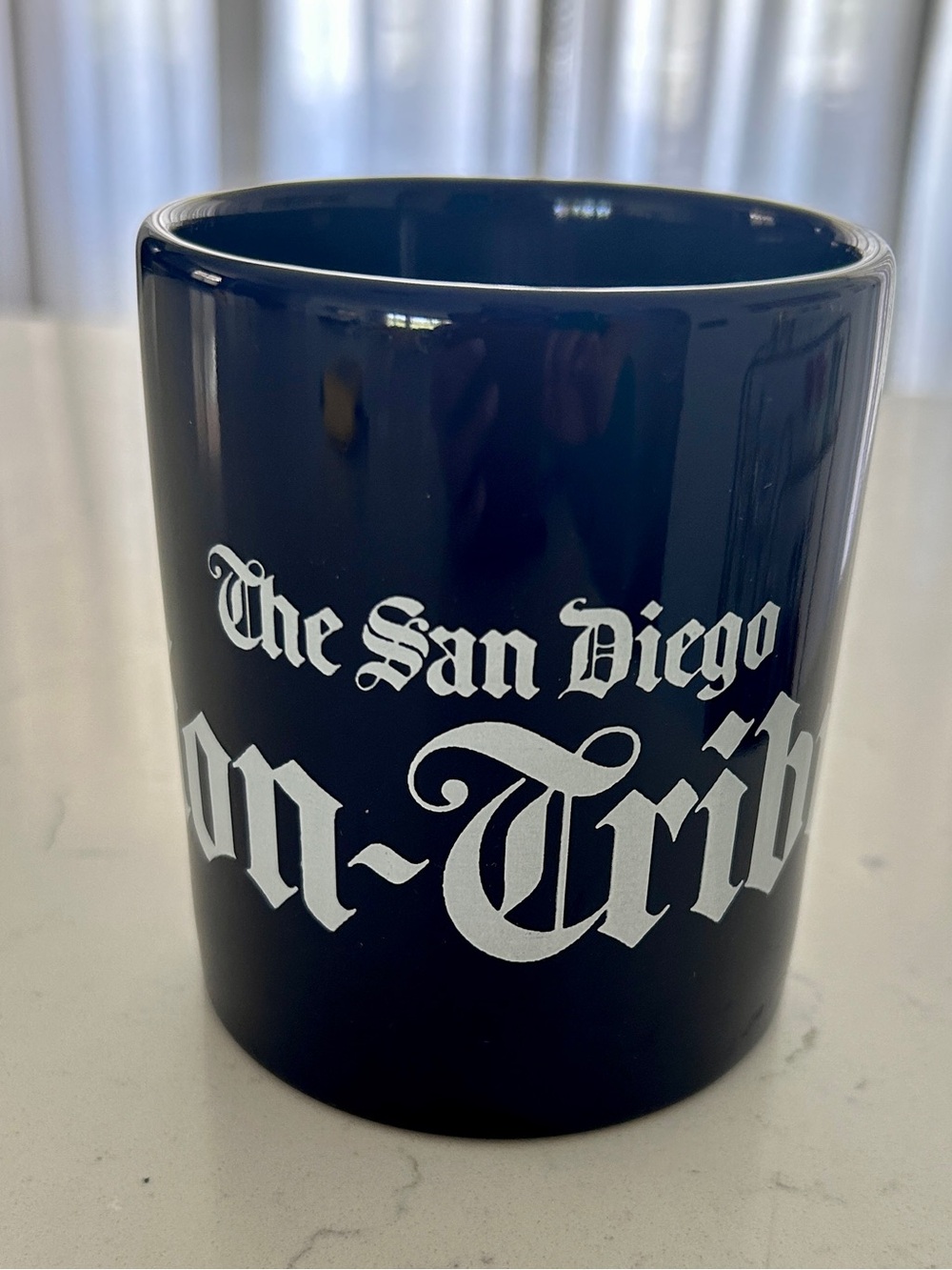 San Diego Union Tribune Coffee Mug Black White Logo Journalism Newspaper
